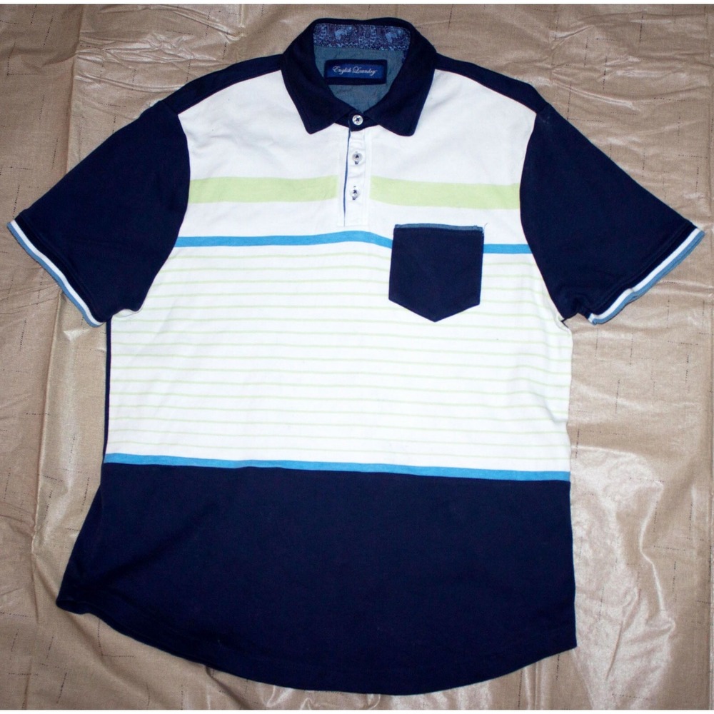 English Laundry Mens Short Sleeve Golf Polo Shirt‎ Size Large